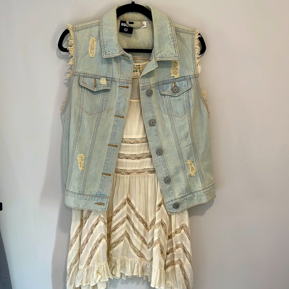 Urban Outfitters distressed jean vest